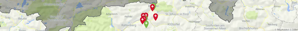 Kartenansicht für Apotheken-Notdienste in der Nähe von Kirchbichl (Kufstein, Tirol)